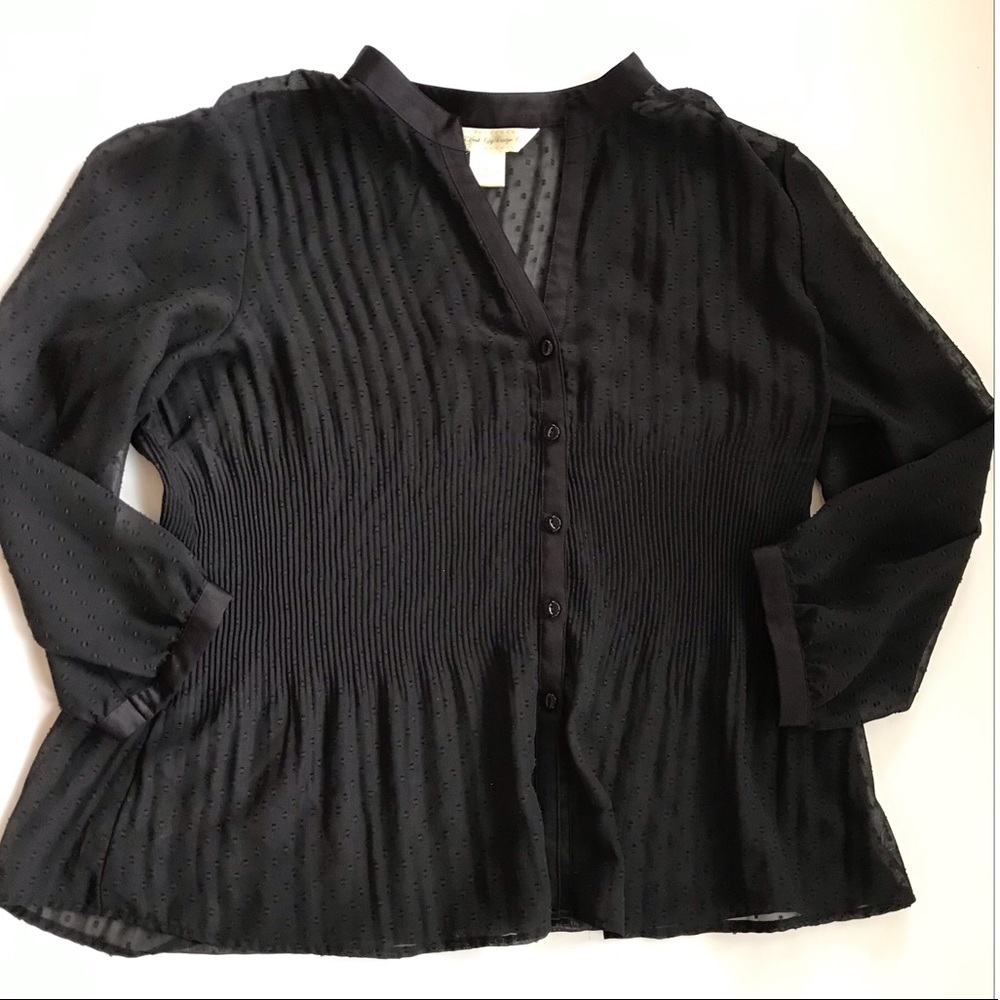 New York City Design Co Semi-Sheer Black Top Large